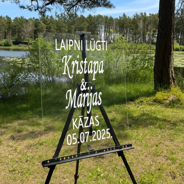 Welcome zīme no organiskā stikla